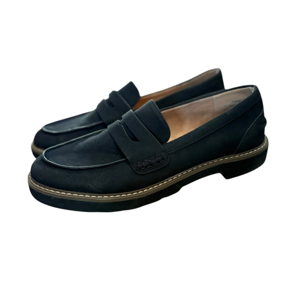 Rachel Zoe black sued penny loafers